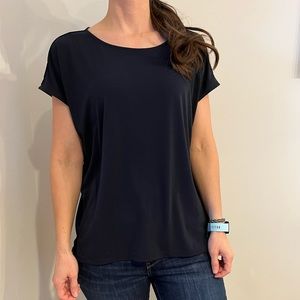 Banana Republic Boat Neck Navy Blue Blouse